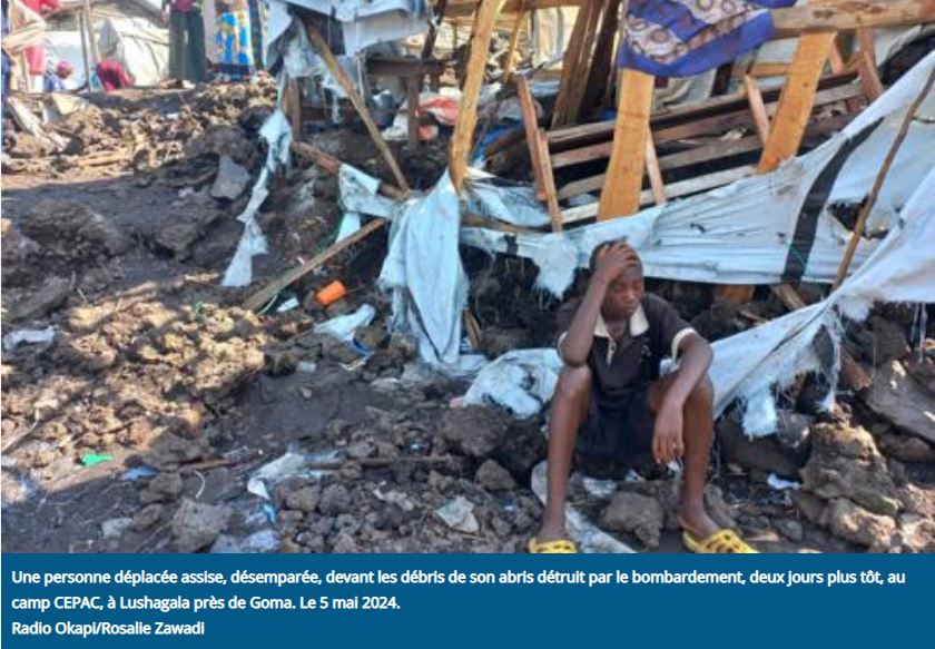 Goma : deux jours après le bombardement de leur site,...